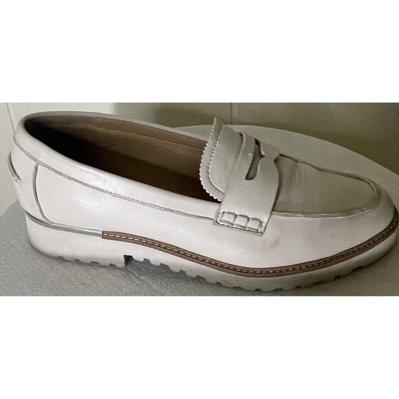 Franco Sarto Cedra Beige Leather Penny Loafers Women's 8.5M Preowned‎ - Picture 10 of 16